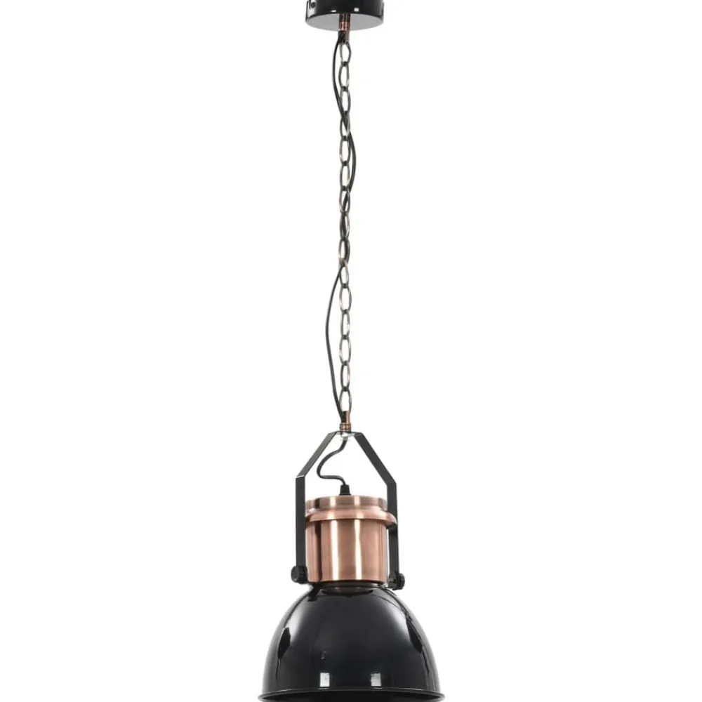 vidaXL Iluminación-Lámparas de techo 2 unidades redondas negro E27