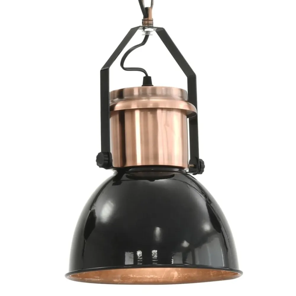 vidaXL Iluminación-Lámparas de techo 2 unidades redondas negro E27