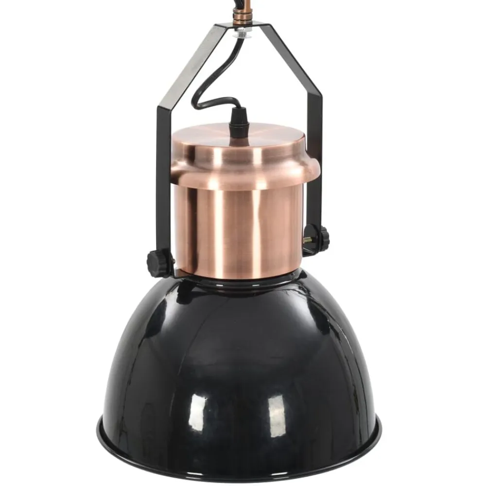 vidaXL Iluminación-Lámparas de techo 2 unidades redondas negro E27