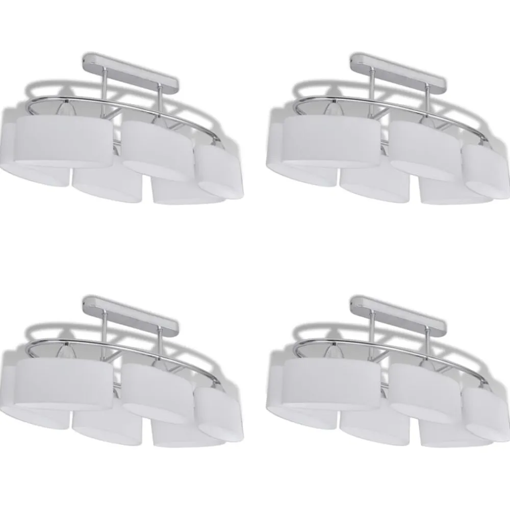 vidaXL Iluminación-Lámparas de techo 4 uds con pantalla de cristal elipsoidal E14