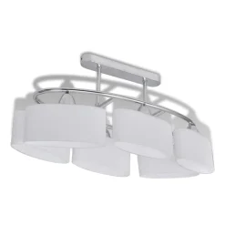vidaXL Iluminación-Lámparas de techo 4 uds con pantalla de cristal elipsoidal E14