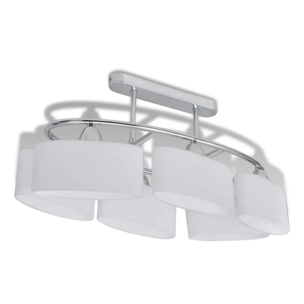 vidaXL Iluminación-Lámparas de techo 4 uds con pantalla de cristal elipsoidal E14