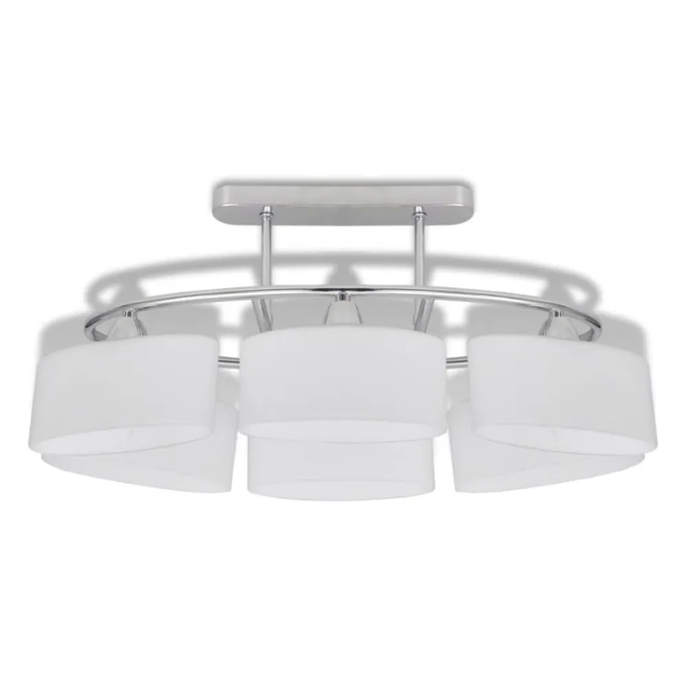 vidaXL Iluminación-Lámparas de techo 4 uds con pantalla de cristal elipsoidal E14