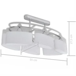 vidaXL Iluminación-Lámparas de techo 4 uds con pantalla de cristal elipsoidal E14