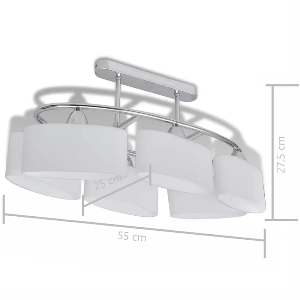 vidaXL Iluminación-Lámparas de techo 4 uds con pantalla de cristal elipsoidal E14