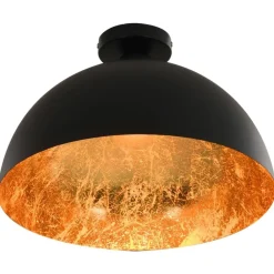 vidaXL Lámparas de techo 2 uds semiesféricas negro y dorado E27