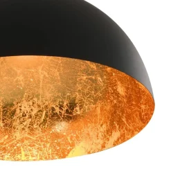 vidaXL Lámparas de techo 2 uds semiesféricas negro y dorado E27