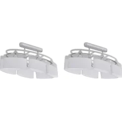 vidaXL Lámparas de techo 2 uds con pantalla de cristal elipsoidal E14 Hot