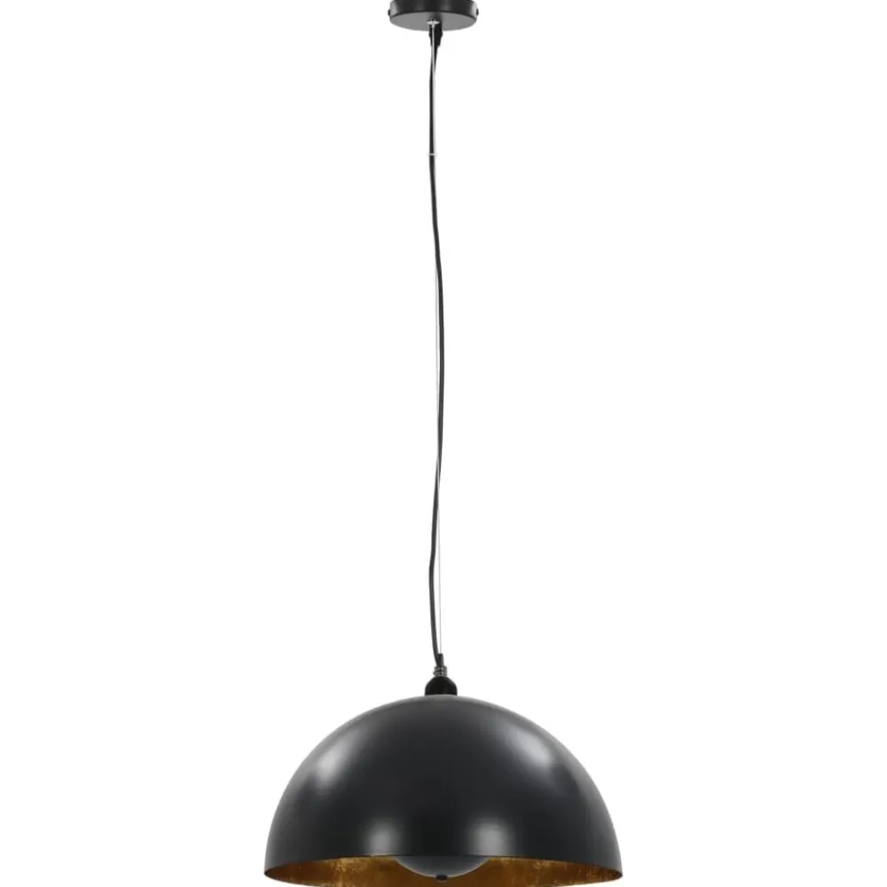 vidaXL Iluminación-Lámparas de techo 2 uds semiesféricas negro y dorado 40 cm E27
