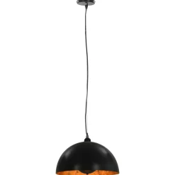 vidaXL Iluminación-Lámparas de techo 2 uds semiesféricas negro y dorado 40 cm E27