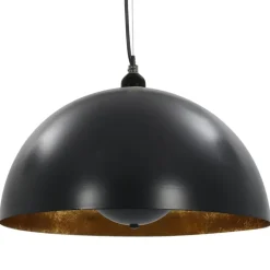 vidaXL Iluminación-Lámparas de techo 2 uds semiesféricas negro y dorado 40 cm E27