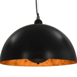 vidaXL Iluminación-Lámparas de techo 2 uds semiesféricas negro y dorado 40 cm E27