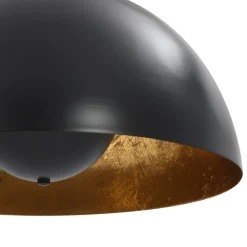 vidaXL Iluminación-Lámparas de techo 2 uds semiesféricas negro y dorado 40 cm E27