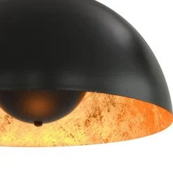 vidaXL Iluminación-Lámparas de techo 2 uds semiesféricas negro y dorado 40 cm E27