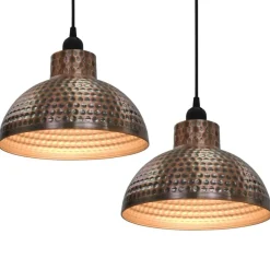 vidaXL Iluminación-Lámparas de techo semiesféricas 2 unidades color cobre