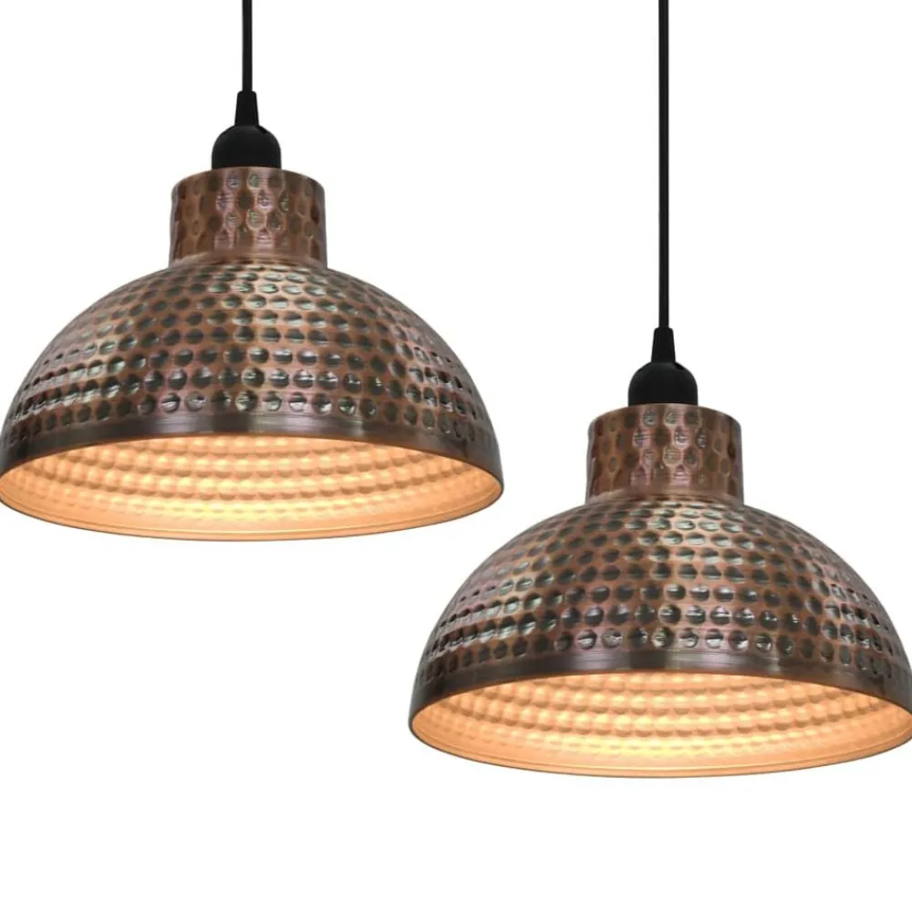 vidaXL Iluminación-Lámparas de techo semiesféricas 2 unidades color cobre