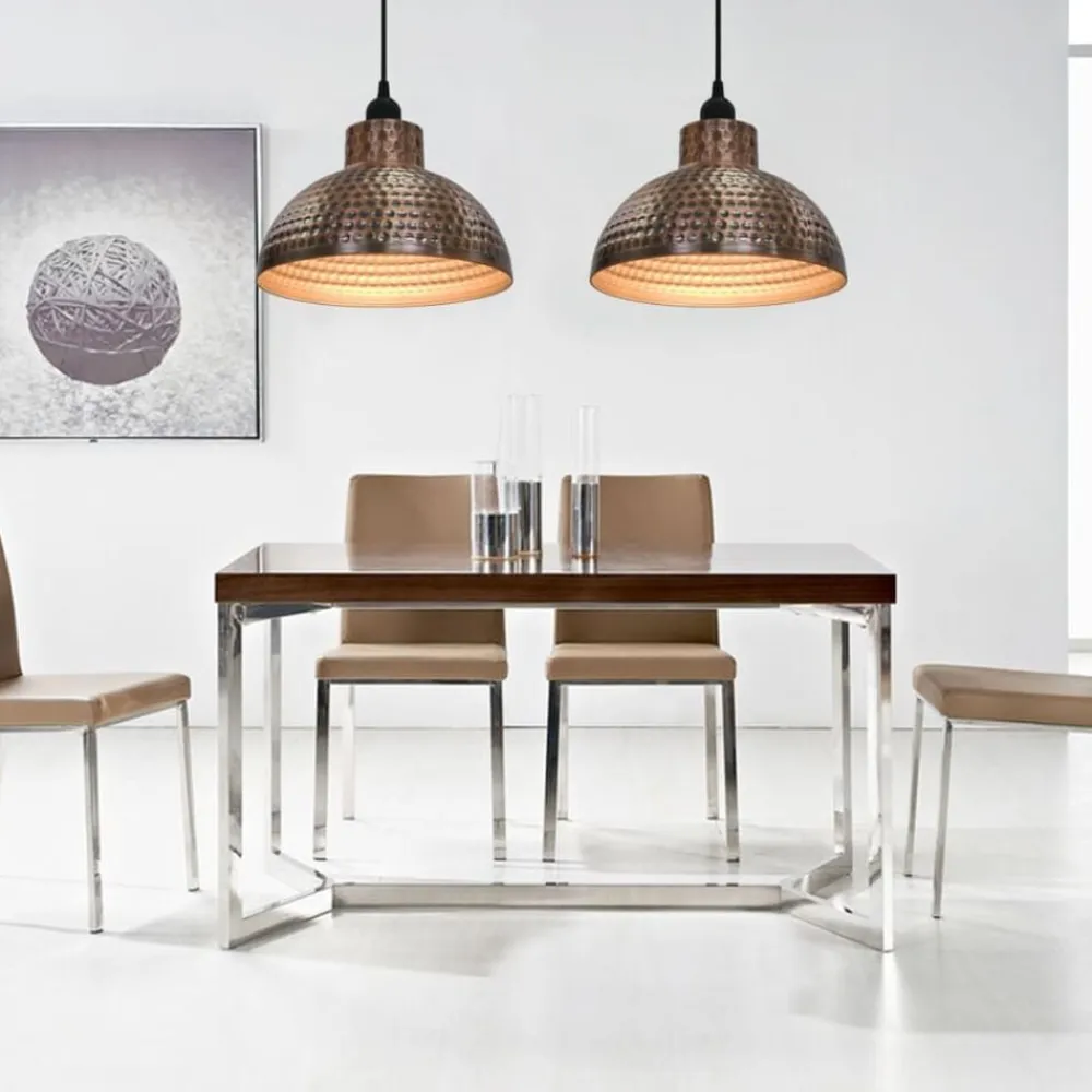 vidaXL Iluminación-Lámparas de techo semiesféricas 2 unidades color cobre