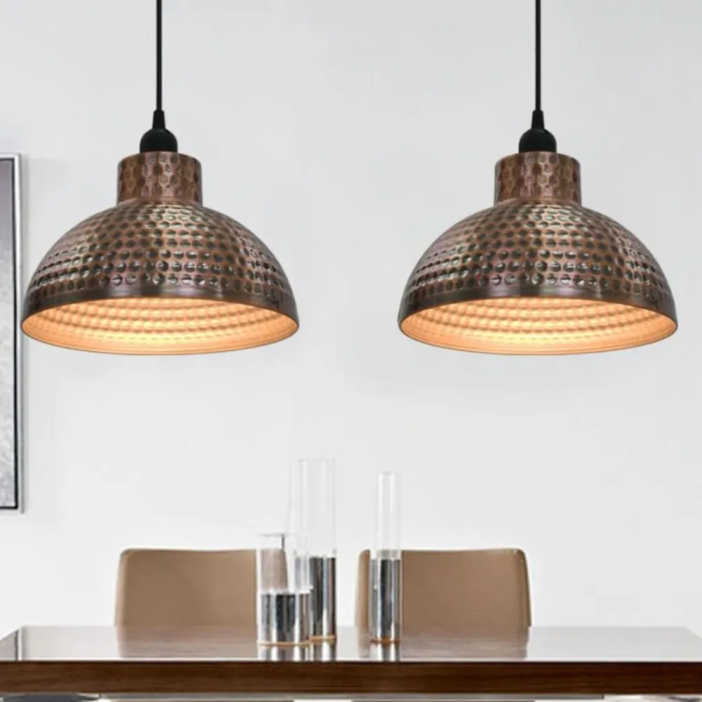 vidaXL Iluminación-Lámparas de techo semiesféricas 2 unidades color cobre