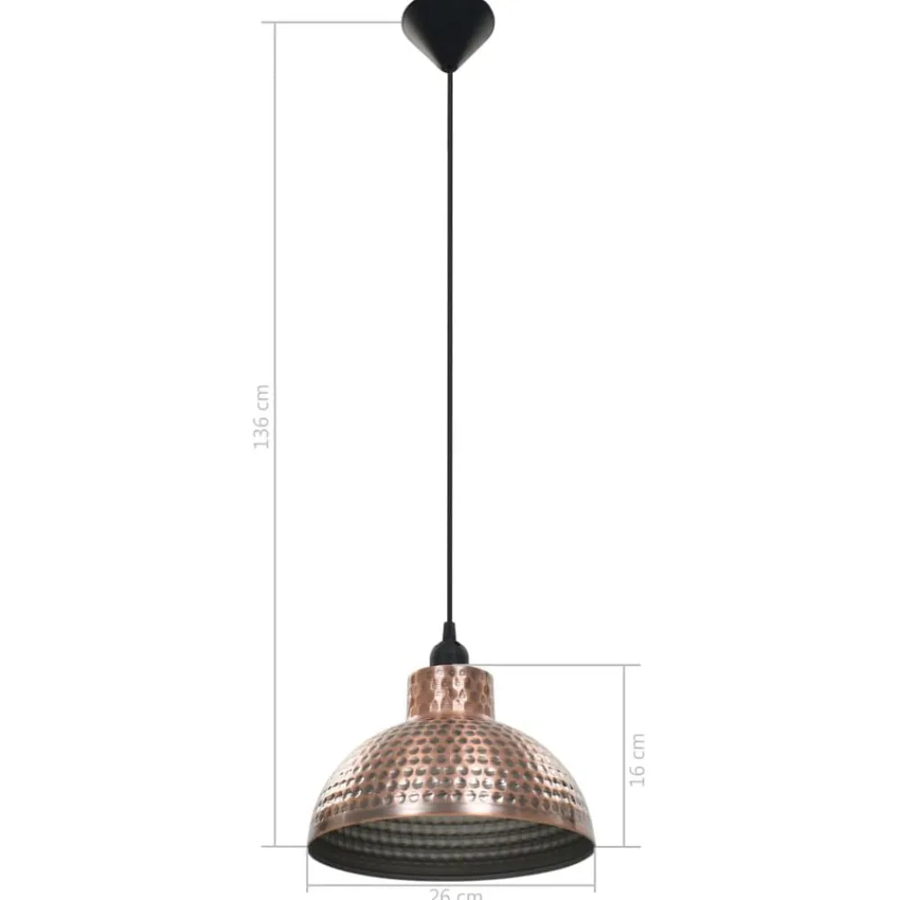 vidaXL Iluminación-Lámparas de techo semiesféricas 2 unidades color cobre