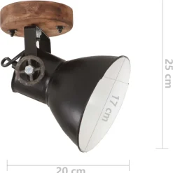 vidaXL Lámparas industriales de pared/techo 2 uds 20x25 cm E27 Negro Discount