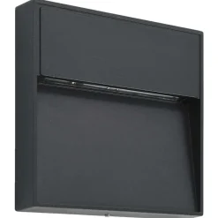 vidaXL Lámparas LED de pared para jardín 2 unidades cuadrada negra 3 W Outlet