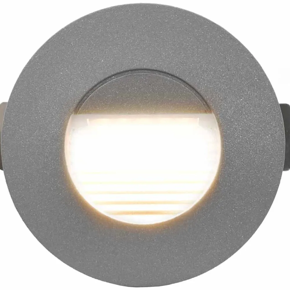 vidaXL Iluminación-Lámparas LED de pared para jardín 6 uds. redonda plateada 2 W