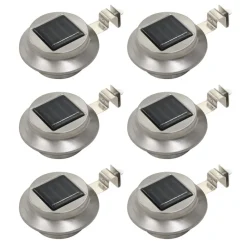 vidaXL Iluminación-Lámparas solares de exterior LED redondas 6 uds 12 cm blanco