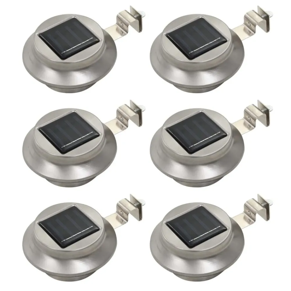 vidaXL Iluminación-Lámparas solares de exterior LED redondas 6 uds 12 cm blanco