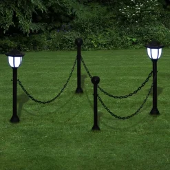 vidaXL Lámparas solares de jardín con valla de cadena Discount