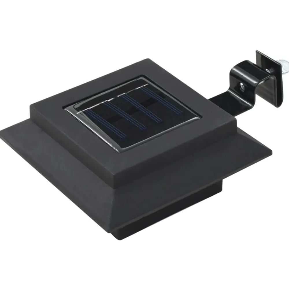 vidaXL Lámparas solares de exterior LED cuadradas 6 uds 12 cm Negro Discount