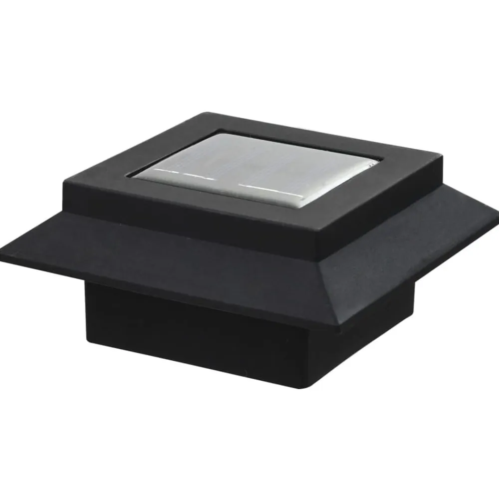 vidaXL Lámparas solares de exterior LED cuadradas 6 uds 12 cm Negro Discount
