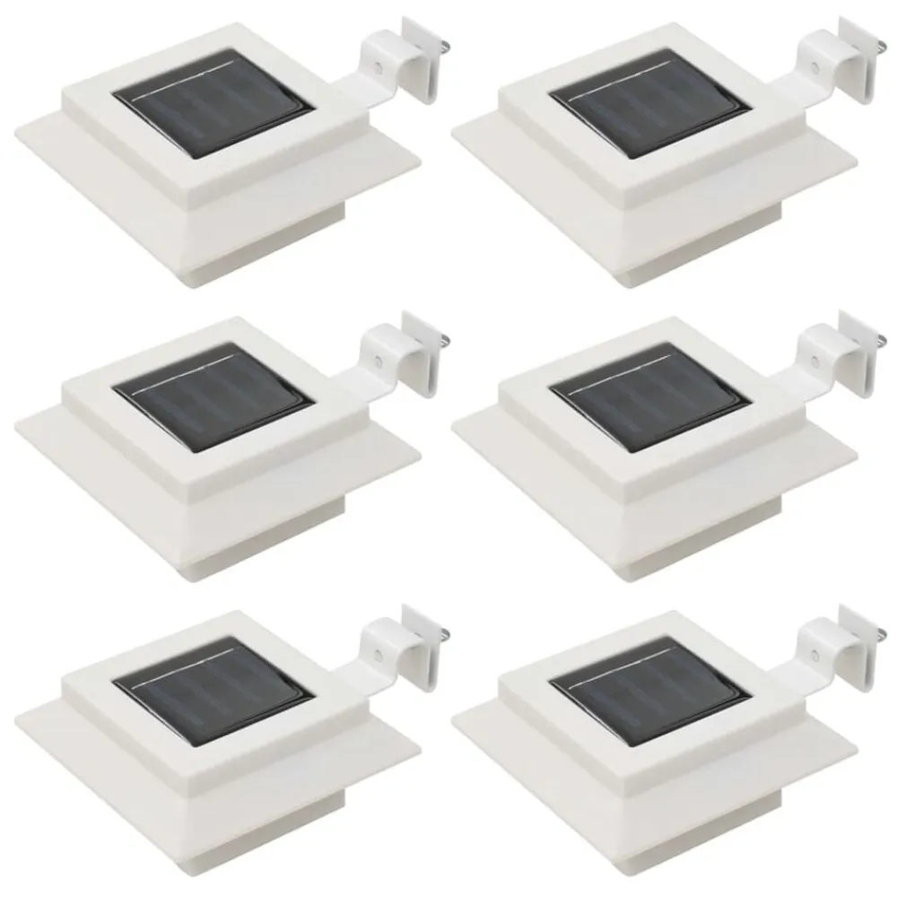 vidaXL Lámparas solares de exterior LED cuadradas 6 uds 12 cm Blanco Sale