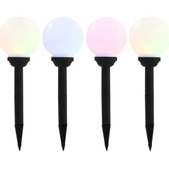 vidaXL Lámparas solares esféricas de exterior 4 uds LED RGB 15 cm Online
