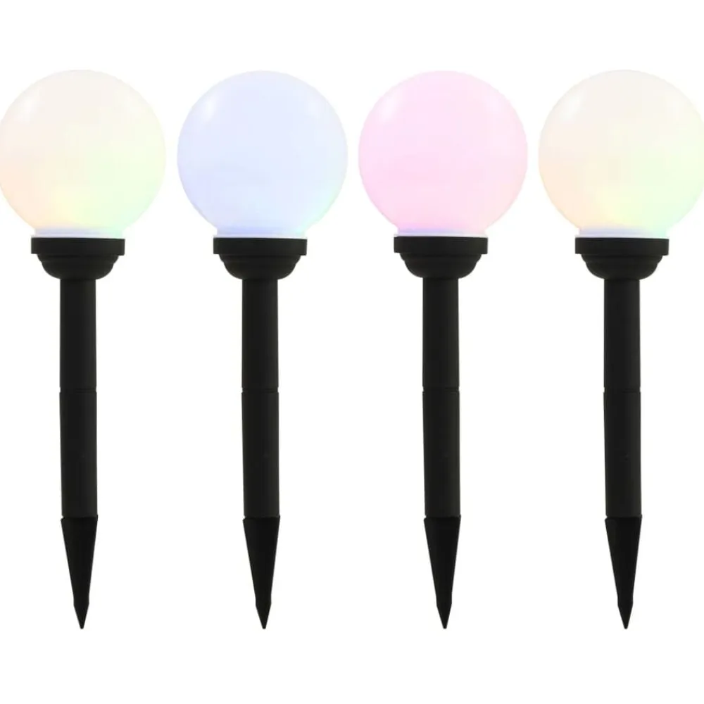 vidaXL Lámparas solares esféricas de exterior 4 uds LED RGB 15 cm Online