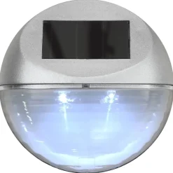 vidaXL Iluminación-Lámparas solares LED de pared exterior 12 uds redondas plateada