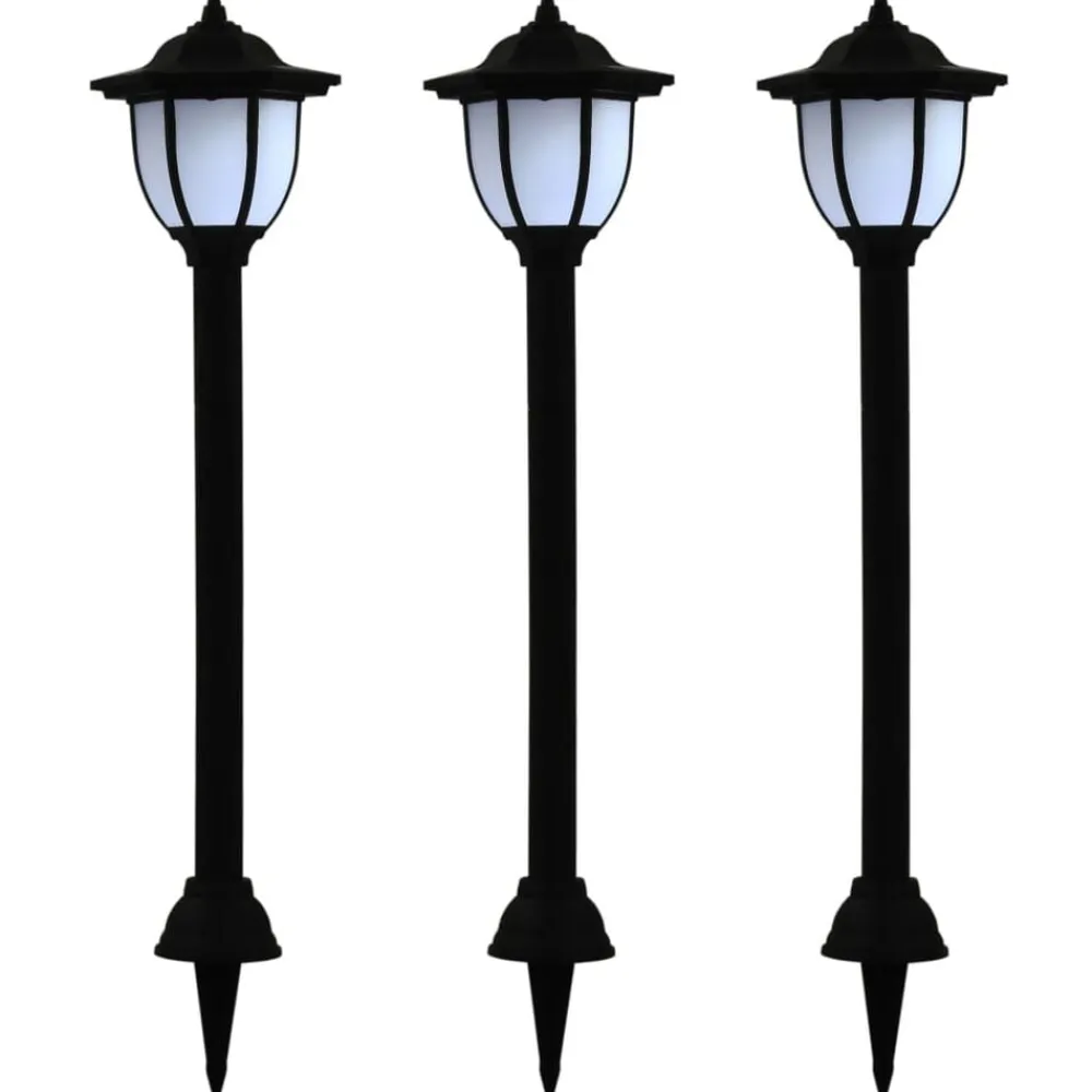 vidaXL Iluminación-Lámparas solares LED exterior 3 uds negro