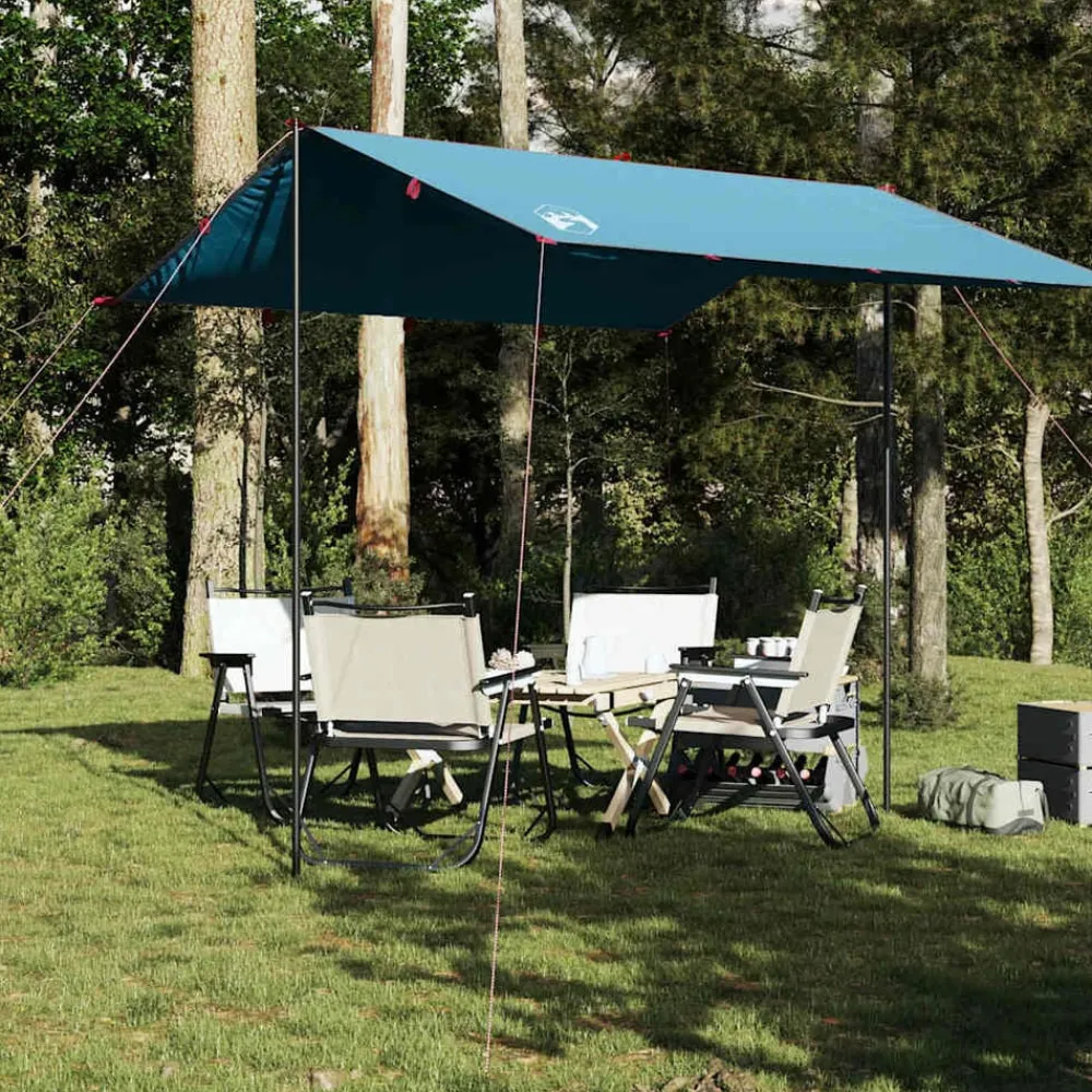 vidaXL Lona de camping impermeable 300x294 cm Azul Outlet