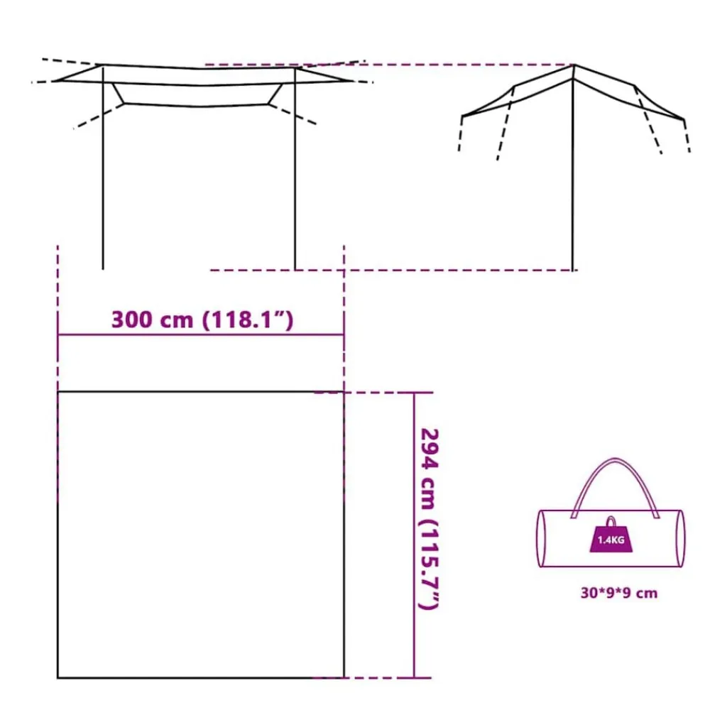 vidaXL Lona de camping impermeable 300x294 cm Azul Outlet