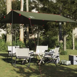 vidaXL Lona de camping impermeable 306x306 cm Verde oliva Hot