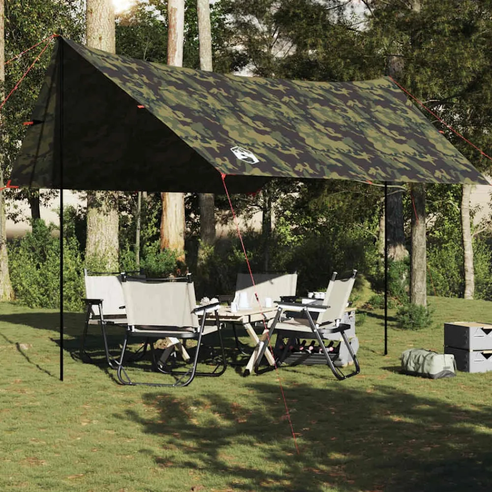 vidaXL Actividades Al Aire Libre-Lona de camping impermeable 438x376x212 cm