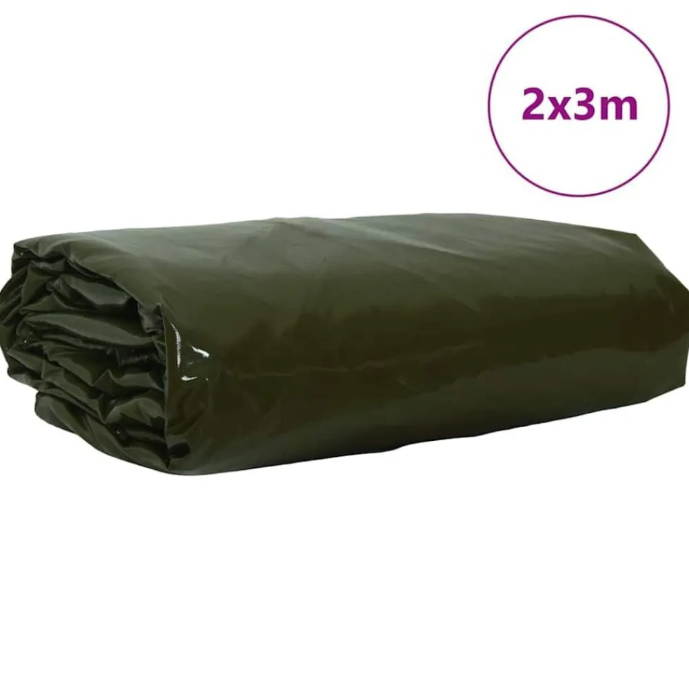 vidaXL Lona 650g / m² 2 x 3 m Lona con recubrimiento de PVC Verde oliva Outlet