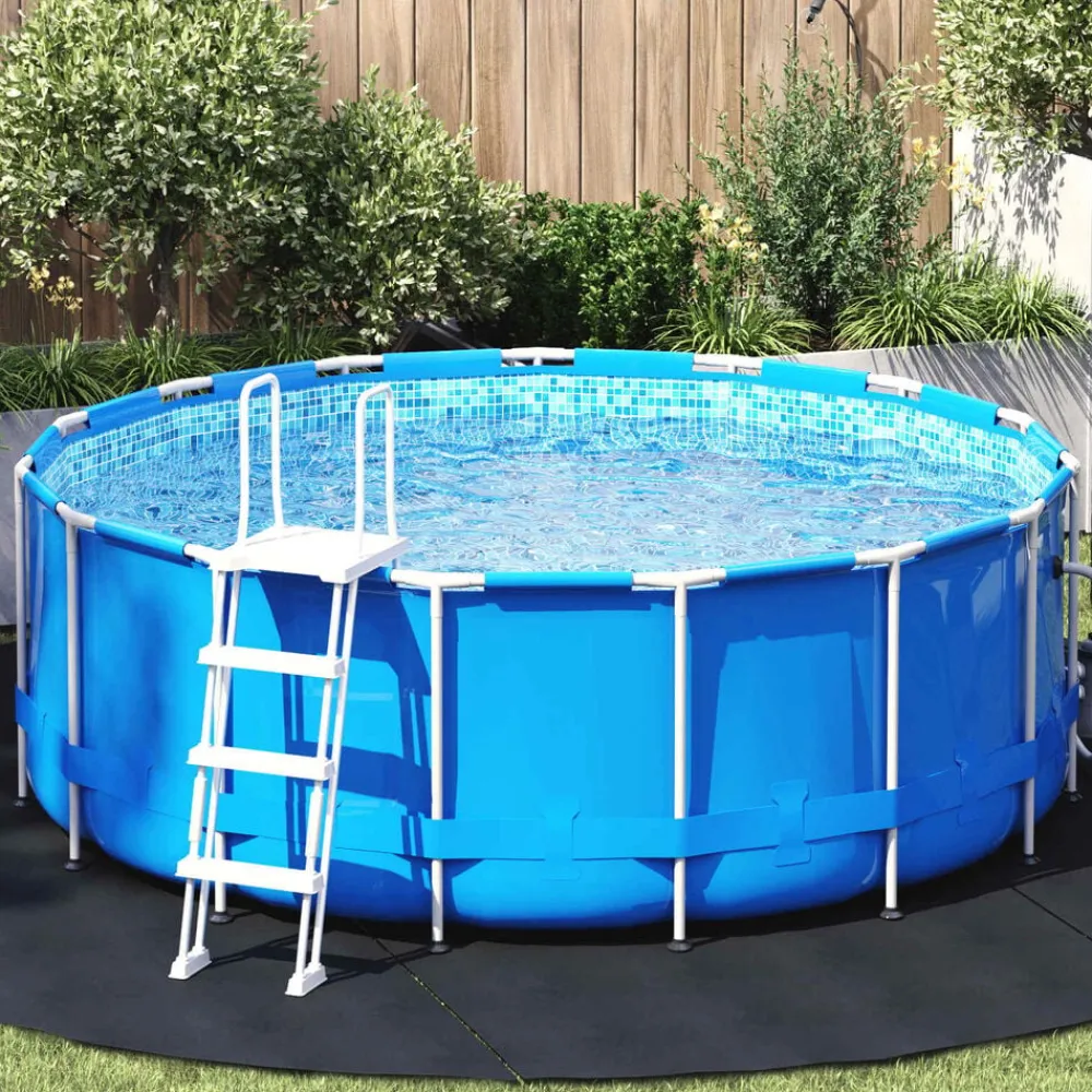 vidaXL Lona para el fondo de la piscina Ø 306 cm Tela no tejida Negro