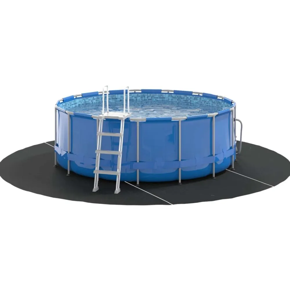 vidaXL Lona para el fondo de la piscina Ø 306 cm Tela no tejida Negro