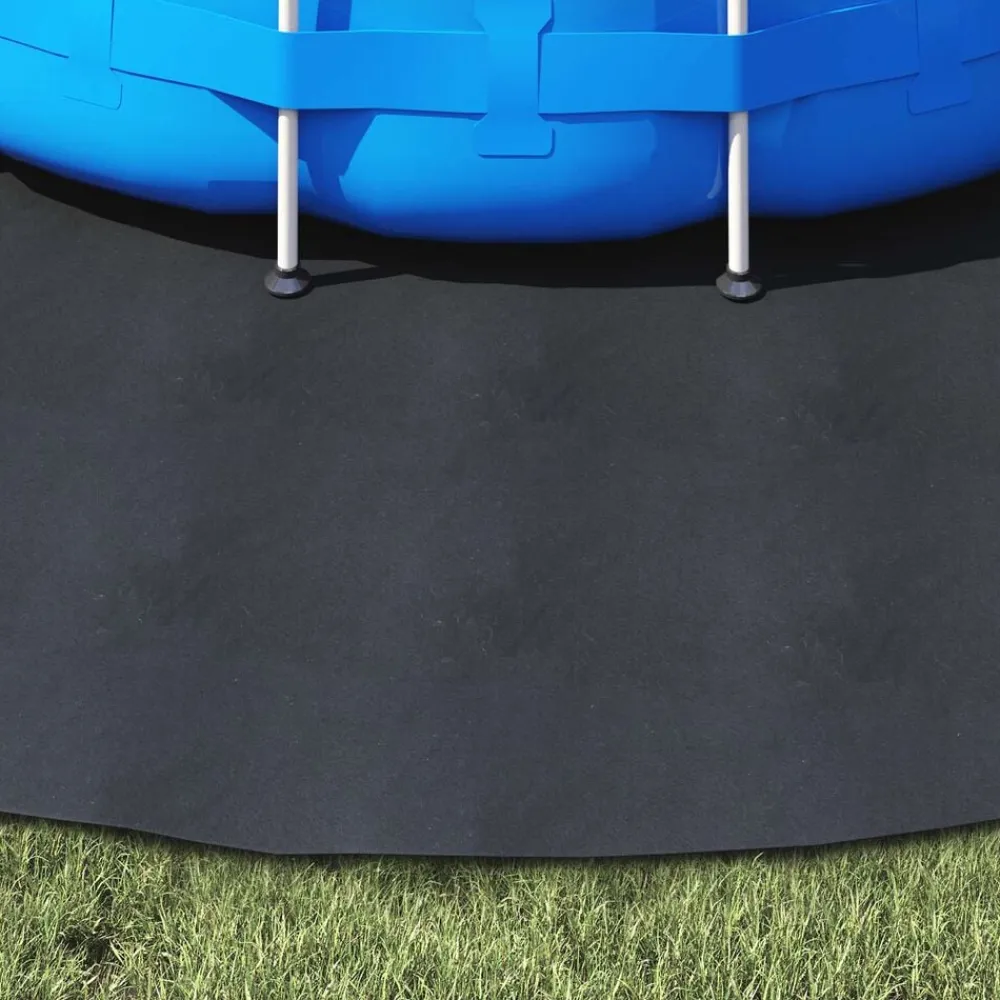 vidaXL Lona para el fondo de la piscina Ø 306 cm Tela no tejida Negro