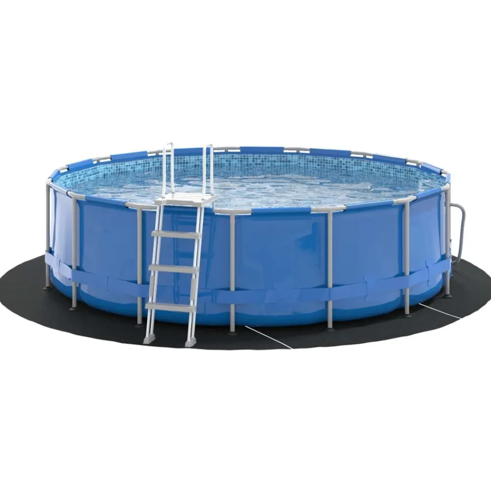 vidaXL Lona para el fondo de la piscina Ø 366 cm Tela no tejida Negro Outlet
