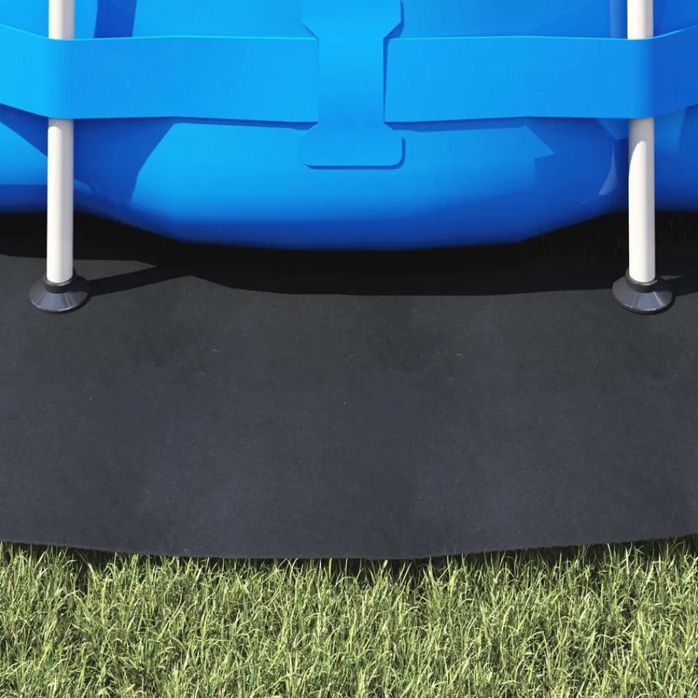 vidaXL Lona para el fondo de la piscina Ø 366 cm Tela no tejida Negro Outlet