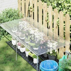 vidaXL Accesorios De Bricolaje-Lona transparente con ojales polietileno 1x2 m
