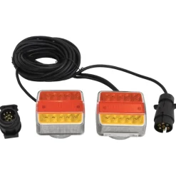 vidaXL Luces de remolque 2 uds bombilla LED roja 10,5x7,5x10 cm 12V