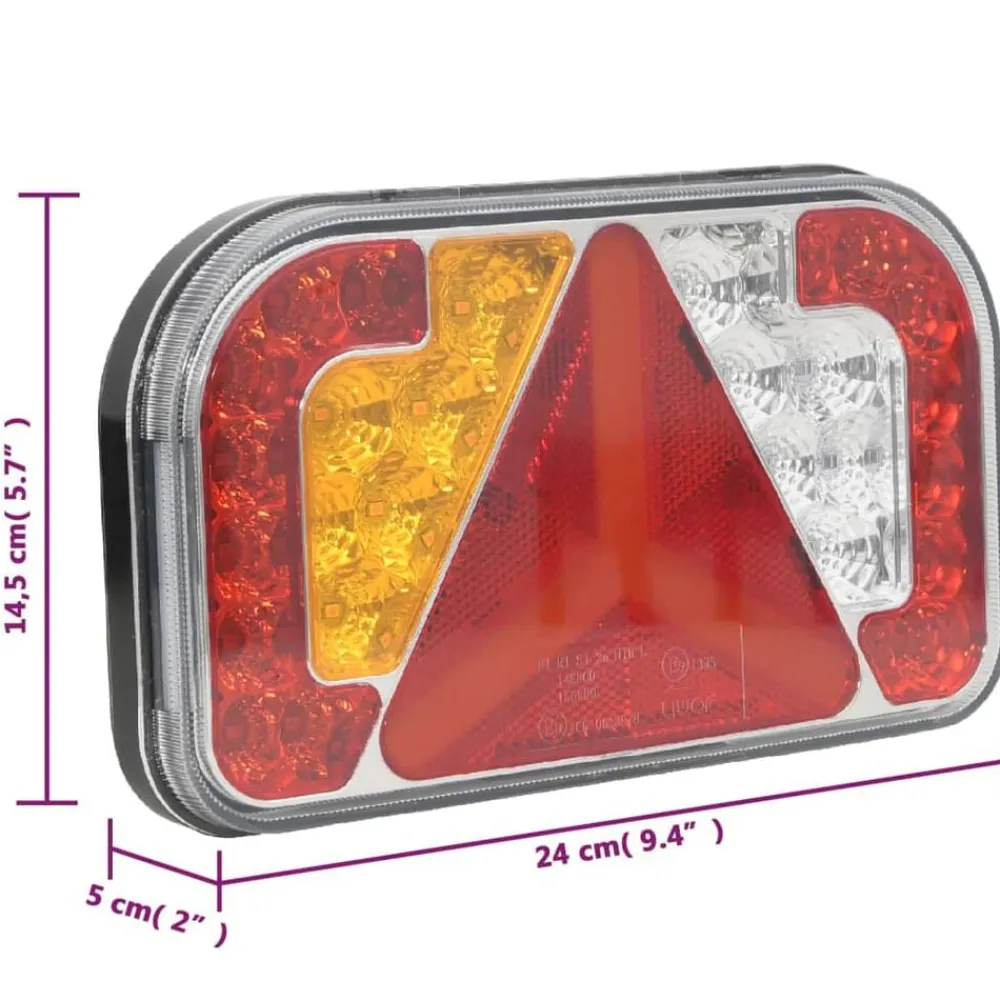 vidaXL Piezas Y Accesorios Para Vehículos-Luces de remolque 2 uds bombilla LED rojo 24x5x14,5 cm 12V