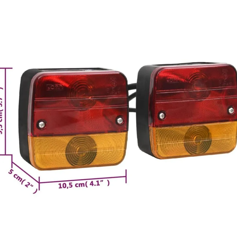 vidaXL Luces de remolque 2 uds bombilla clásica rojo 12 V 10,5x5x9,5cm Discount